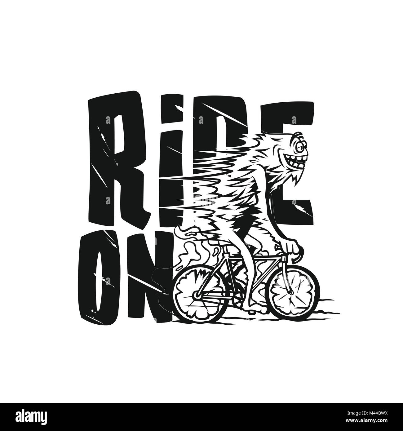 Jungen gutaussehenden Mann reiten Fahrrad Vector Illustration. Stock Vektor