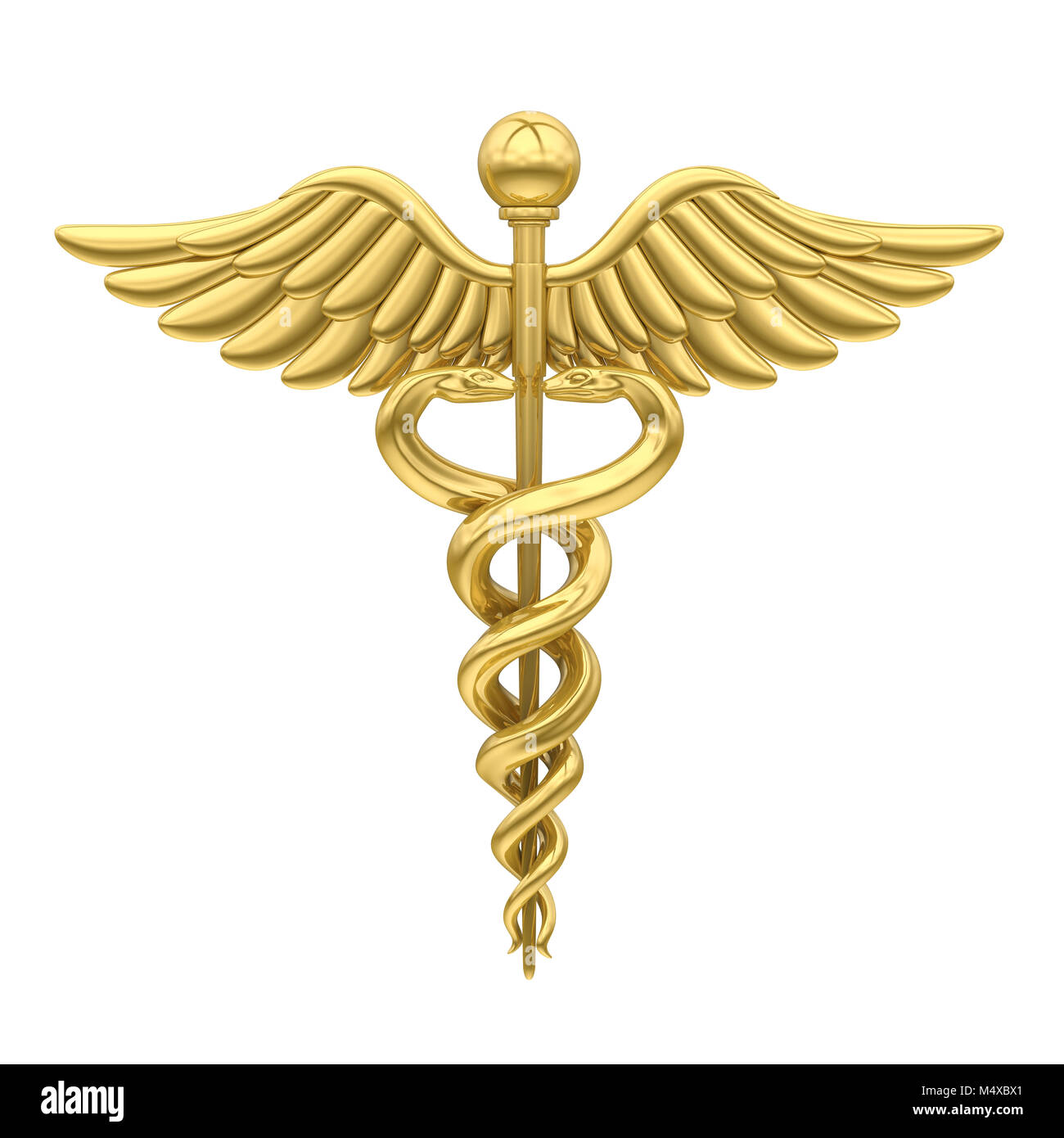 Caduceus Medical Symbol isoliert Stockfoto
