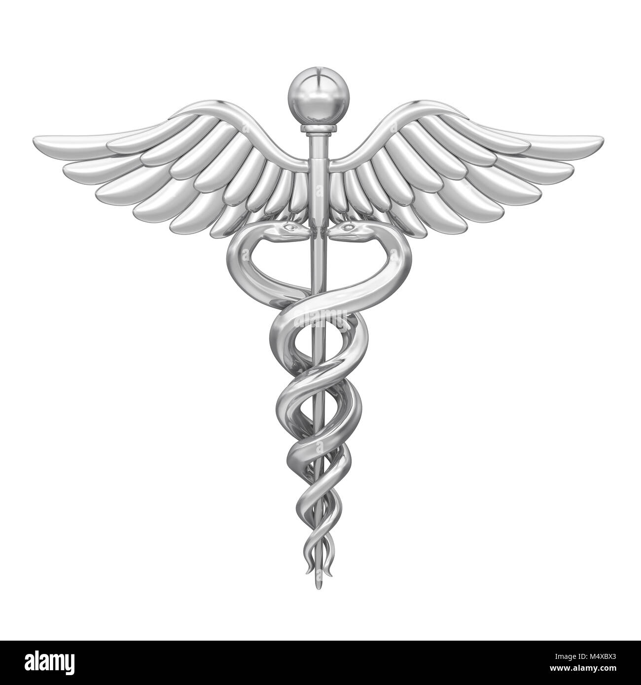 Caduceus Medical Symbol isoliert Stockfoto