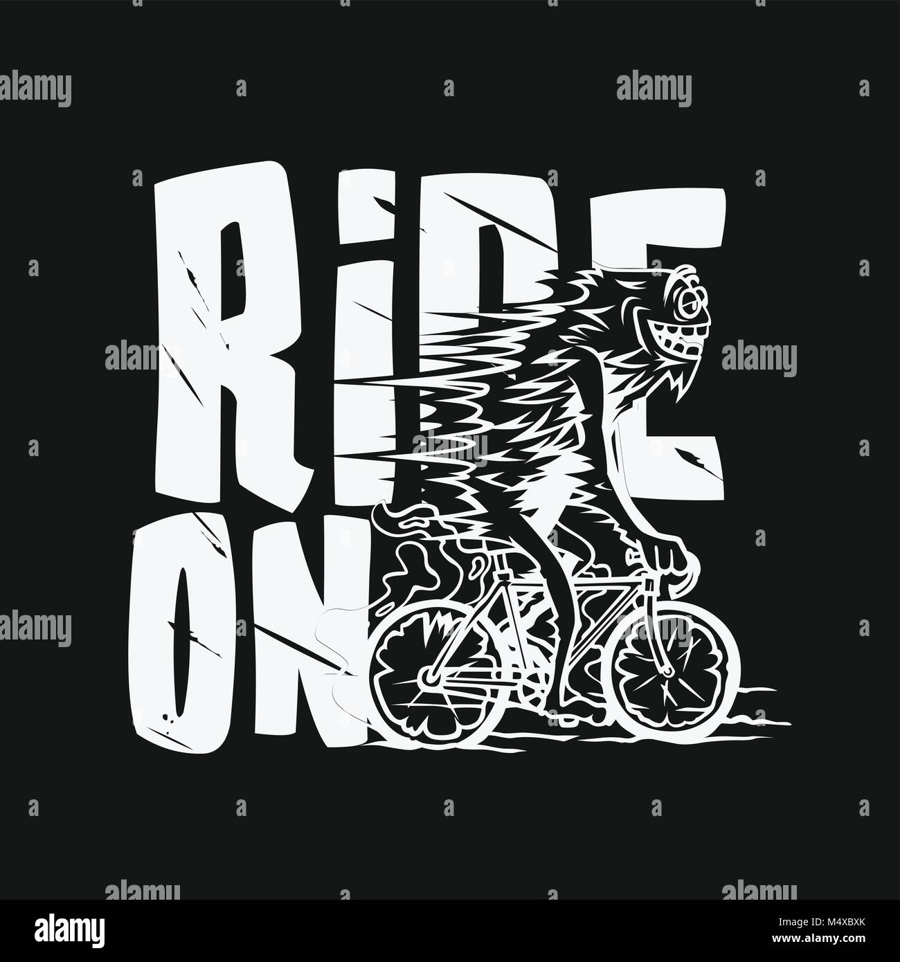 Minimale Logo von einem Mann reiten Fahrrad Vector Illustration. Stock Vektor