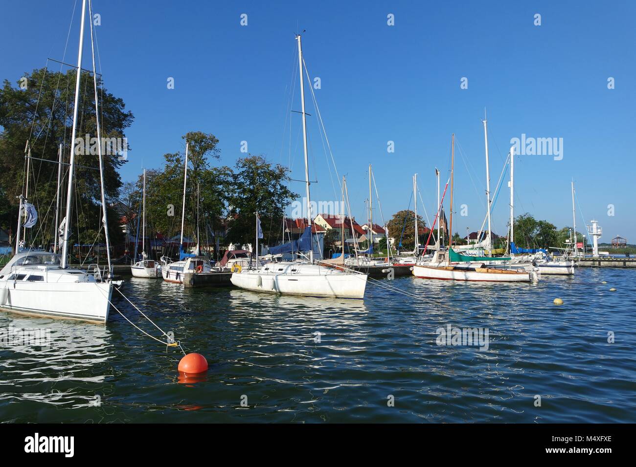 Westpommern segeln Route. Marina Nowe Warpno Stockfoto