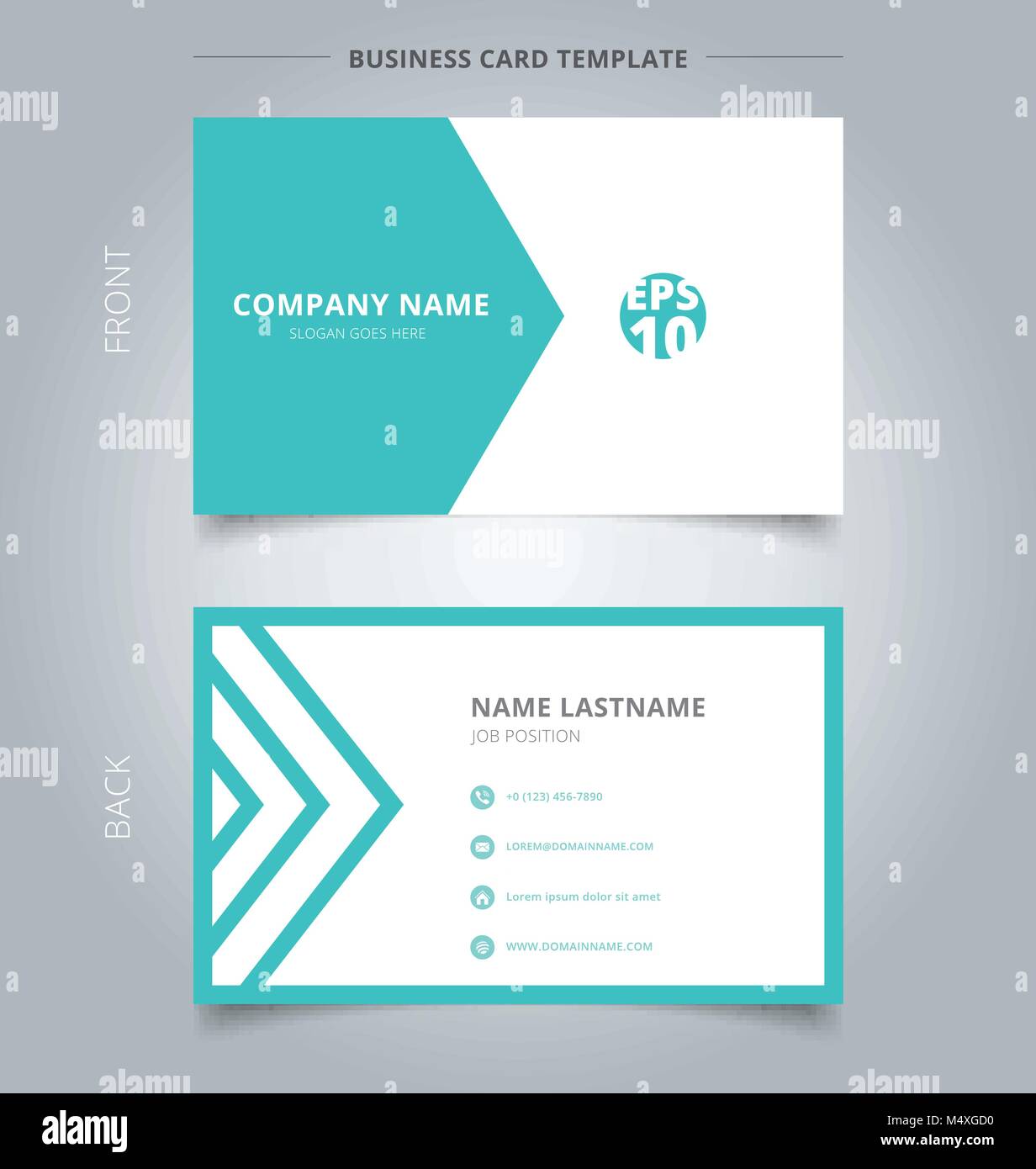 Creative Business Card und Name Karte Vorlage grünen und weißen Dreieck Muster. Abstrakte Konzept und Design. Vector Graphic illustration Stock Vektor