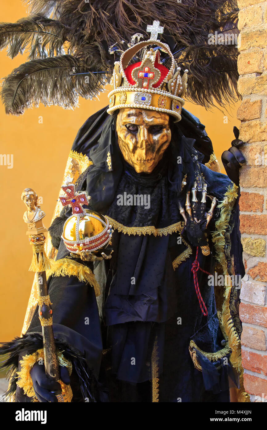 Franz Joseph I. von Österreich während des Karnevals von Venedig (Carnevale di Venezia) in Venedig, Italien Stockfoto