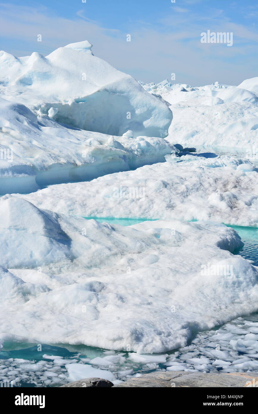 Schöne Eisberge Grönland Ilulissat in der Diskobucht Stockfoto