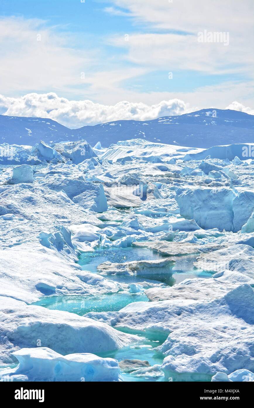 Schöne Eisberge Grönland Ilulissat in der Diskobucht Stockfoto