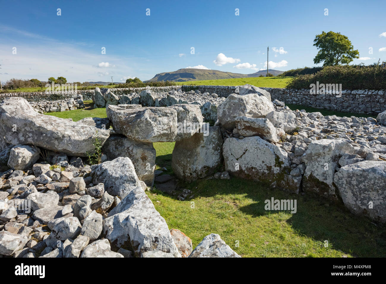 Creevykeel Gericht Grab, Cliffony, County Sligo, Irland. Stockfoto