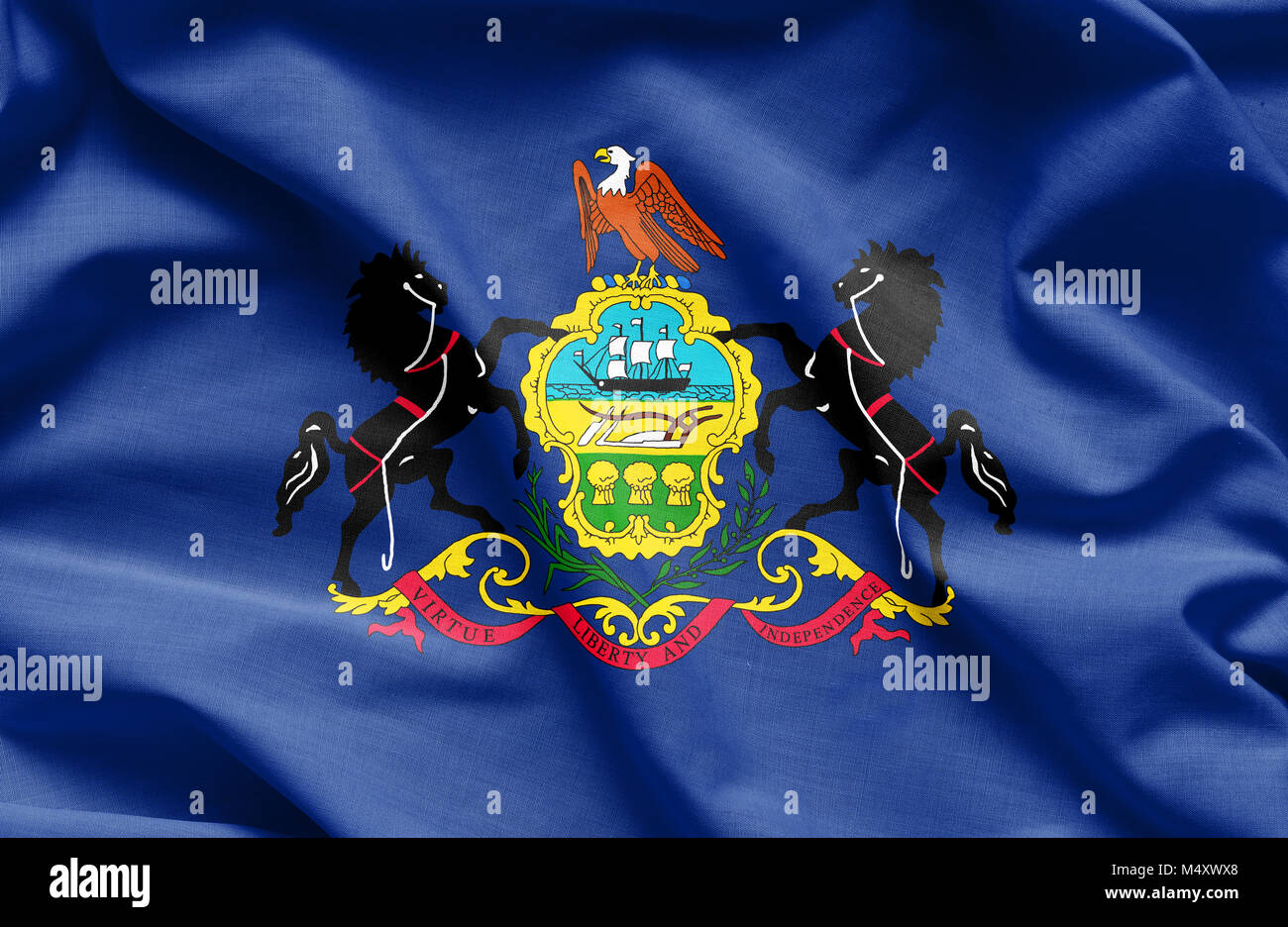 Fabric Textur der Pennsylvania Flagge Fahnen aus den USA