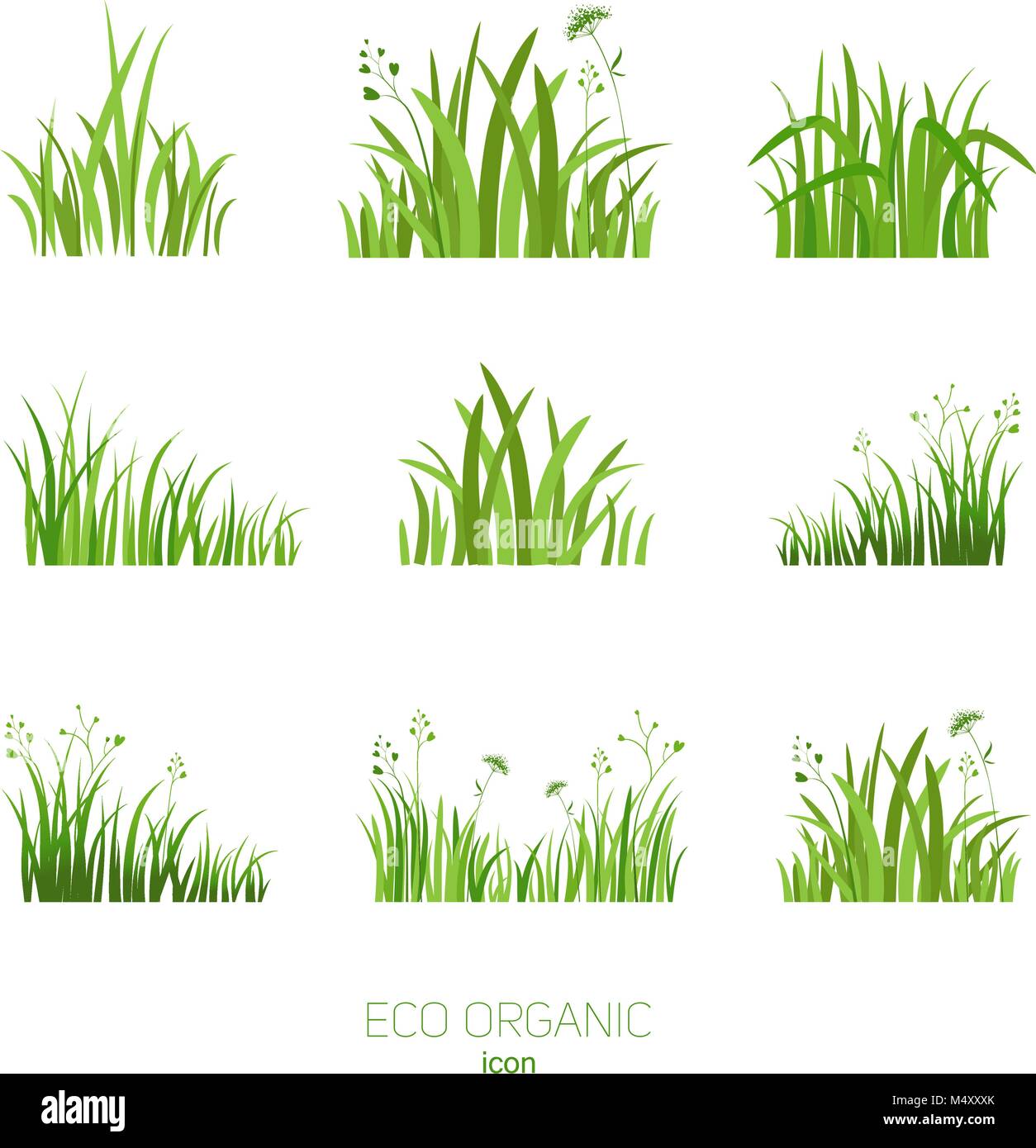 Set Eco Green Grass Stock Vektor