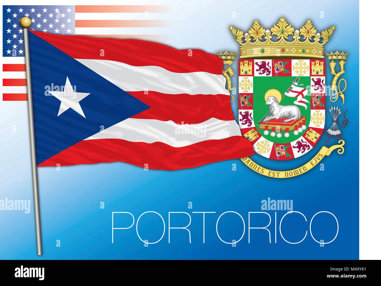 Portorico Bundesland Flagge, United States Stock Vektor