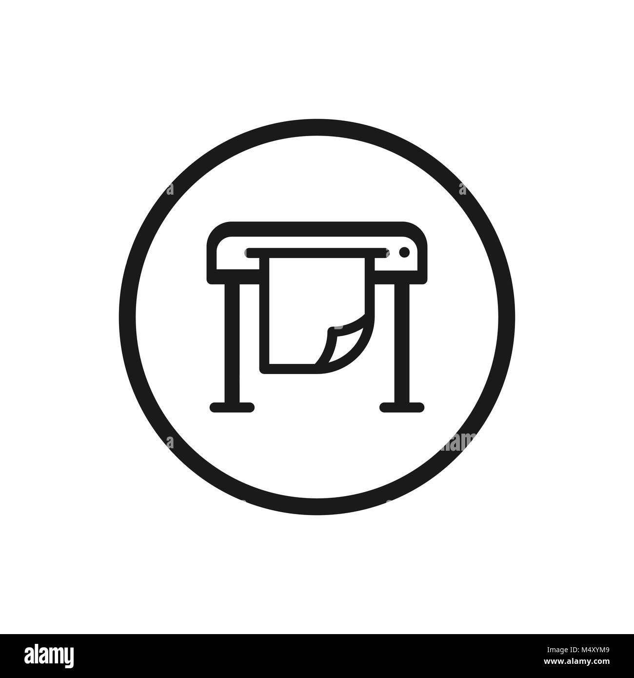 Plotter Symbol auf weißem Hintergrund. Vector Illustration Stock Vektor