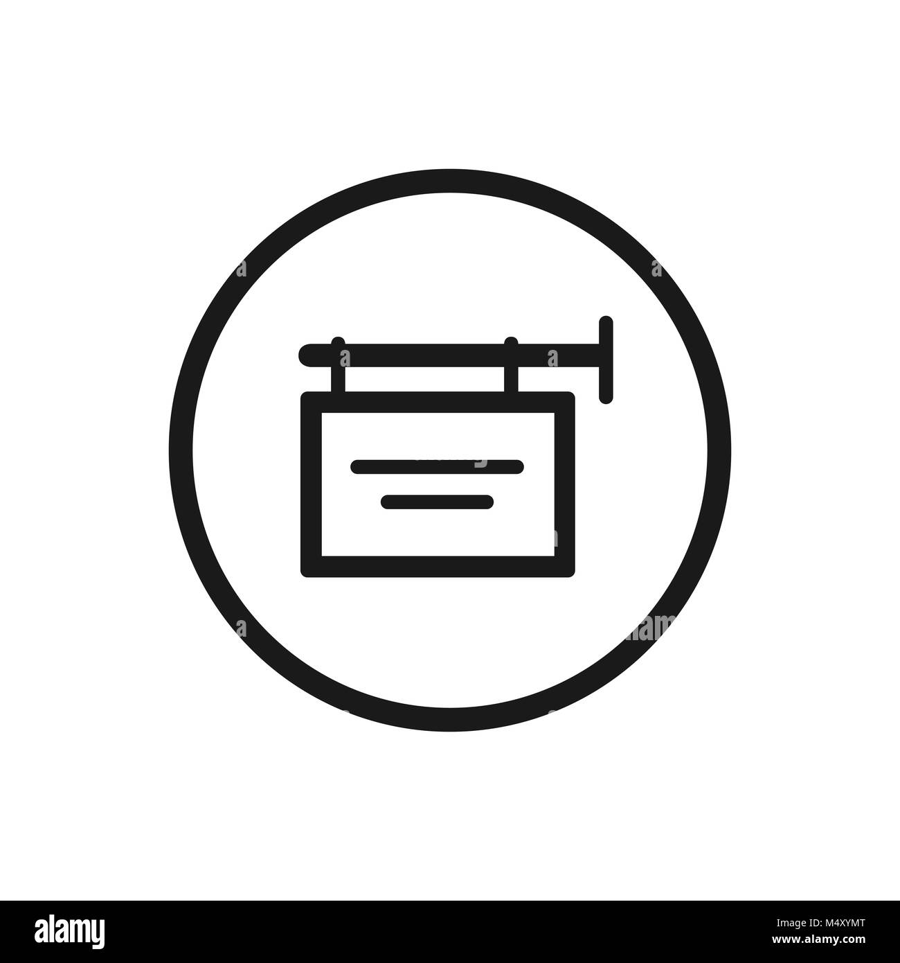 Schild Symbol auf weißem Hintergrund. Vector Illustration Stock Vektor