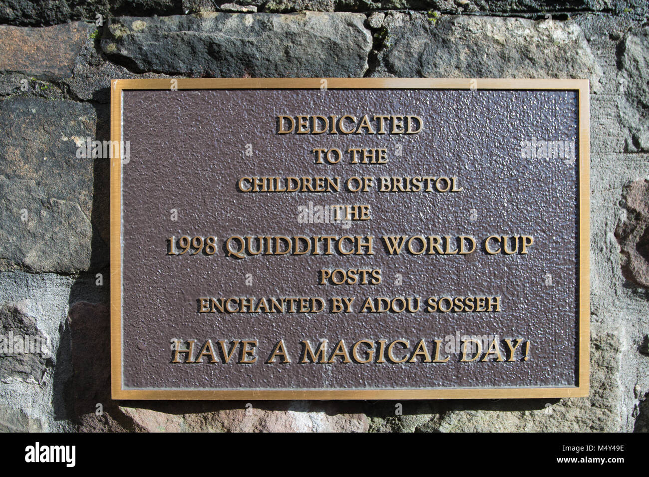 BRISTOL: Quidditch Weltmeisterschaft Plakette Stockfoto