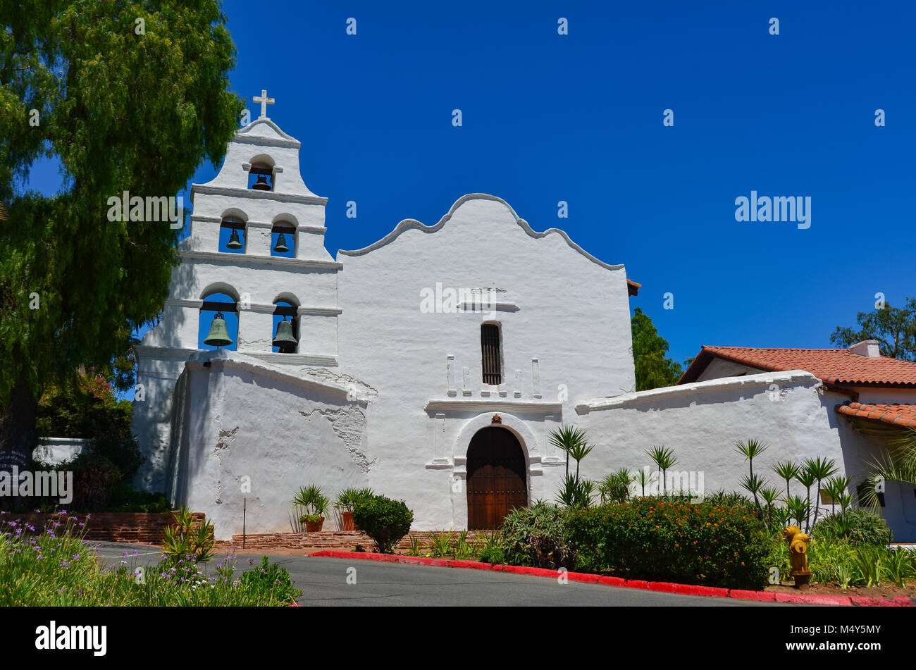 Mission Basilica San Diego de Alcalá war die erste Mission der Franziskaner in der Kalifornier, Provinz von Neuen Spanien. Stockfoto