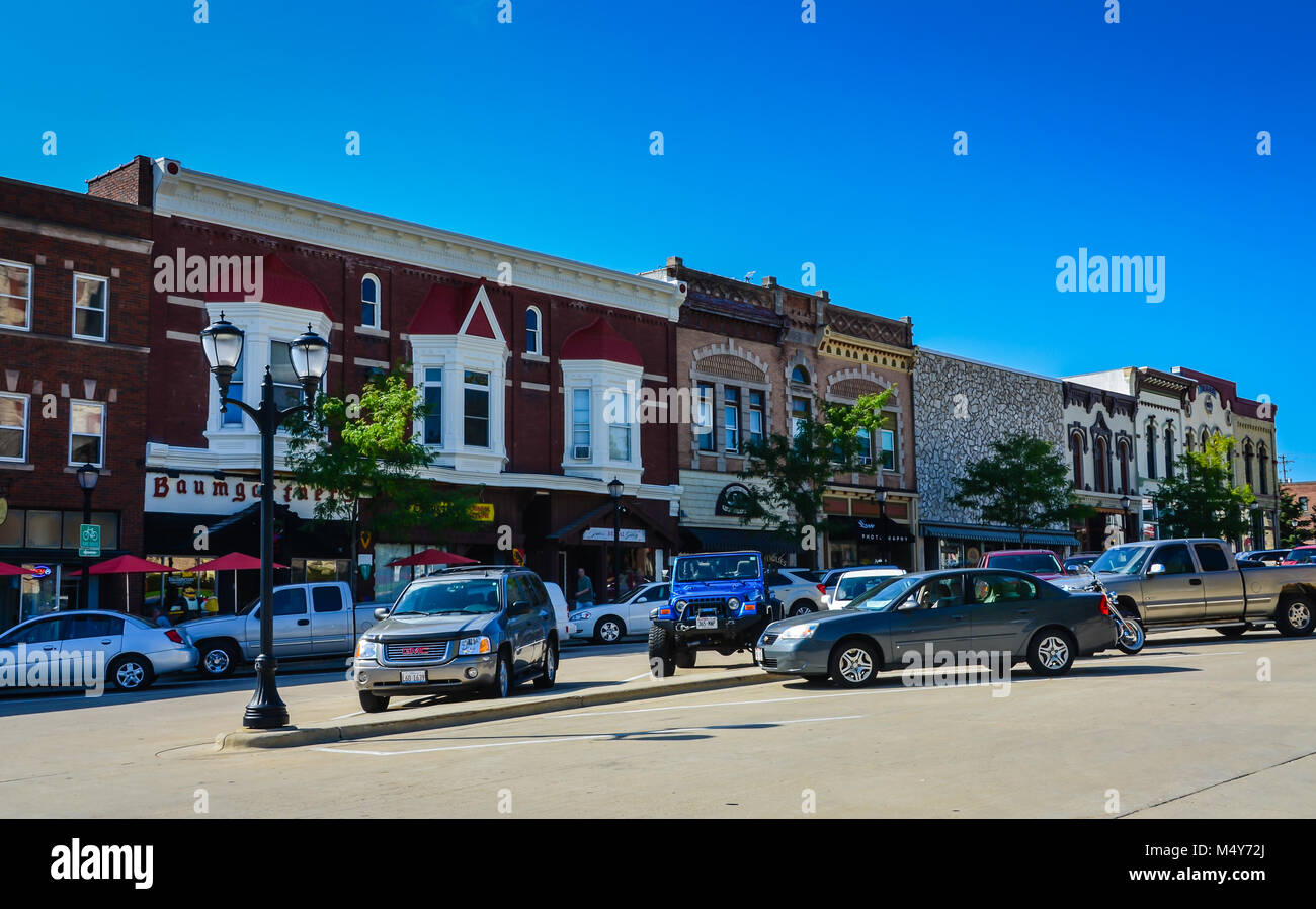 Monroe, bekannt als "der Schweizer Käse, der Hauptstadt der USA", ist eine Stadt im County Green County, Wisconsin, United States. Stockfoto