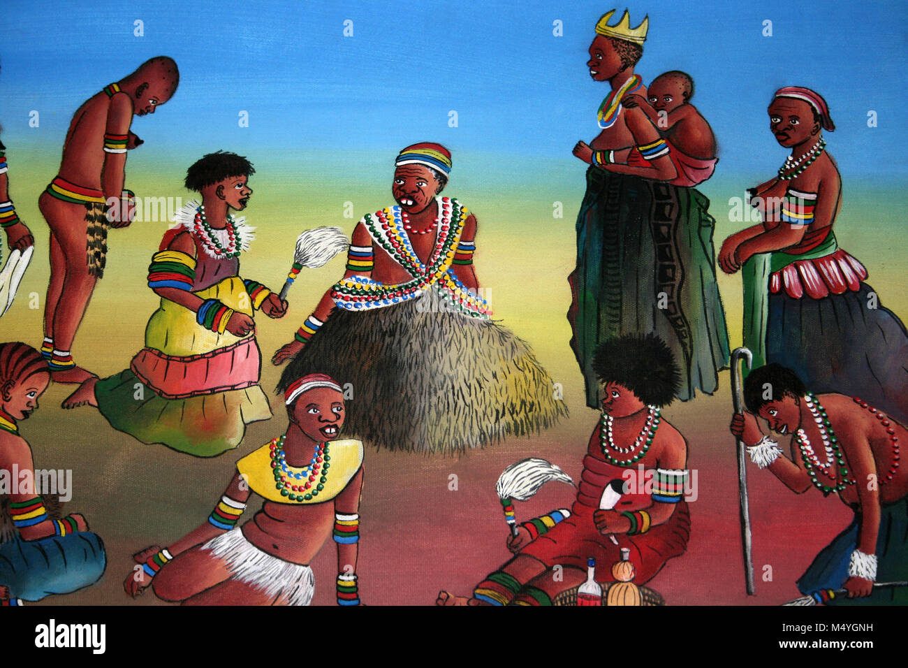 Zulu Artwork Stockfoto