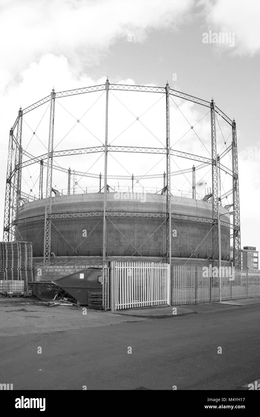 St Marks Street, viktorianischen Gas Storage installation, Gasometer, Industriegelände, Kingston Upon Hull, Gas Company Stockfoto