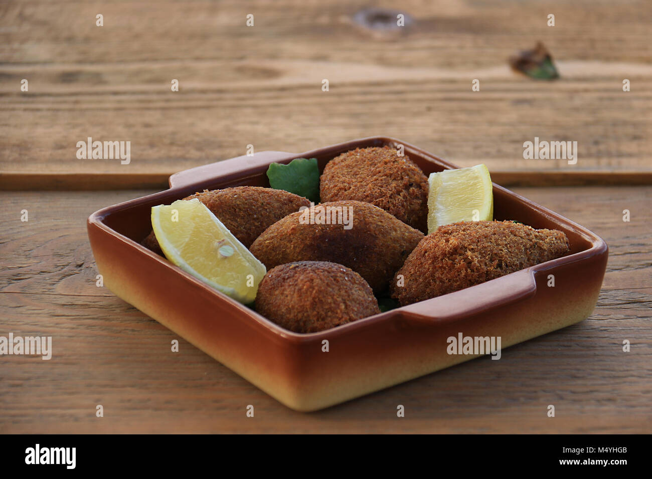 Die vegane Version eines traditionellen libanesischen Gericht, Kibbeh. Stockfoto