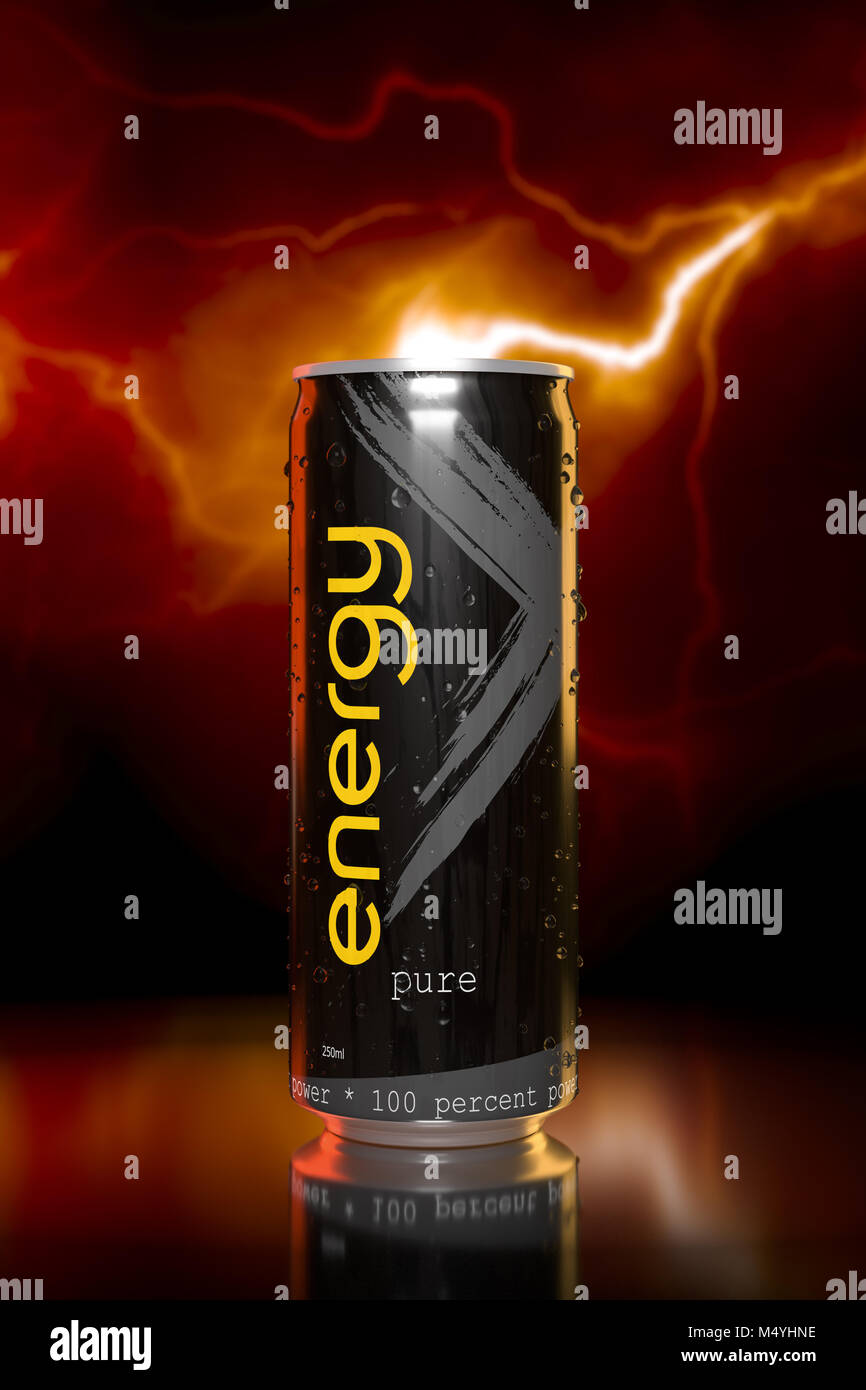 Typische energy drink. Stockfoto