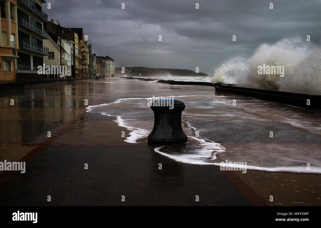 Wimereux, Pas de Calais, Frankreich. Februar 2018 Boulogne-sur-Mer ist eine französische Gemeinde im Département Pas-de-Calais im Département Hauts-de-France in Frankreich. Stockfoto