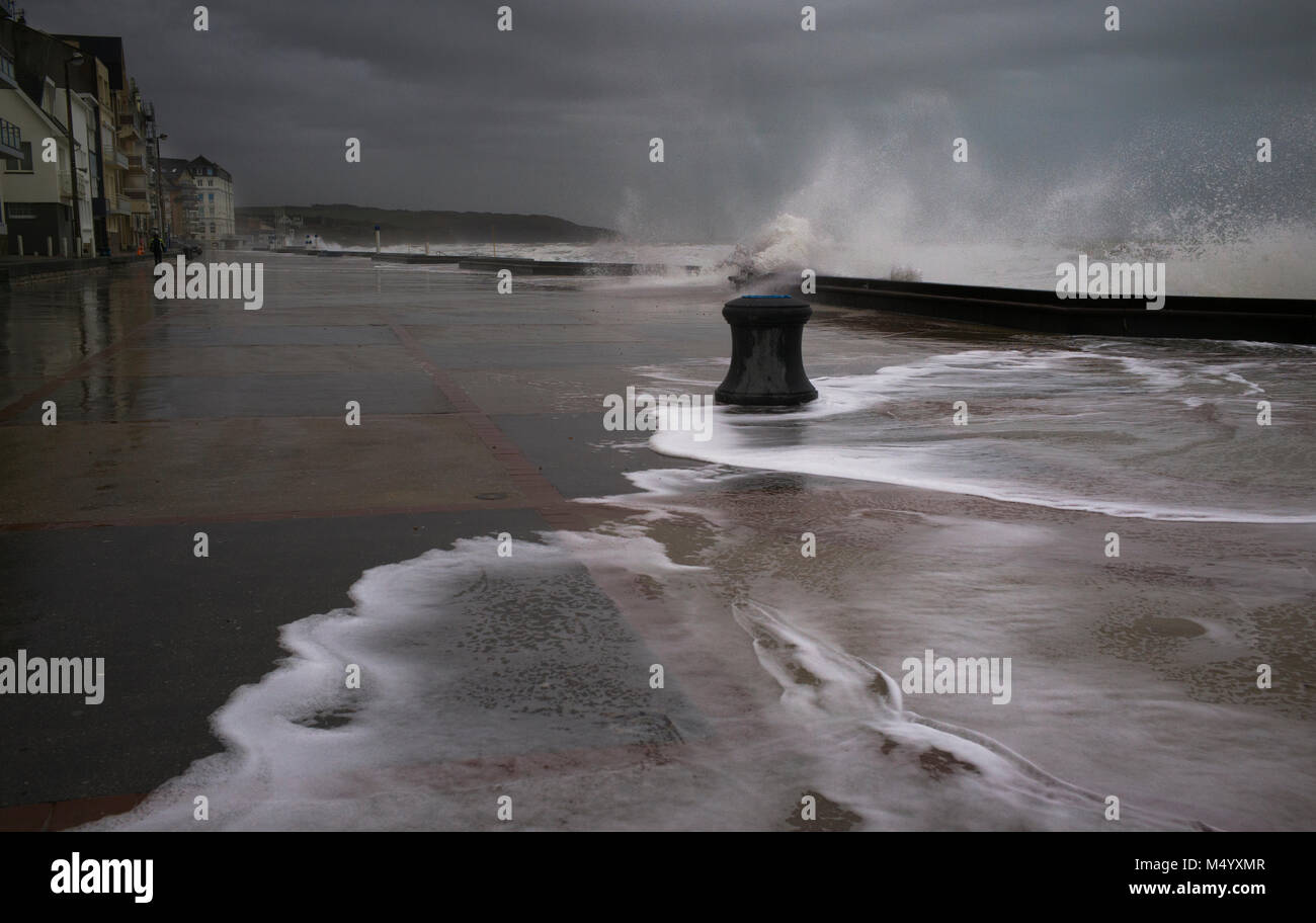 Wimereux, Pas de Calais, Frankreich. Februar 2018 Boulogne-sur-Mer ist eine französische Gemeinde im Département Pas-de-Calais im Département Hauts-de-France in Frankreich. Stockfoto