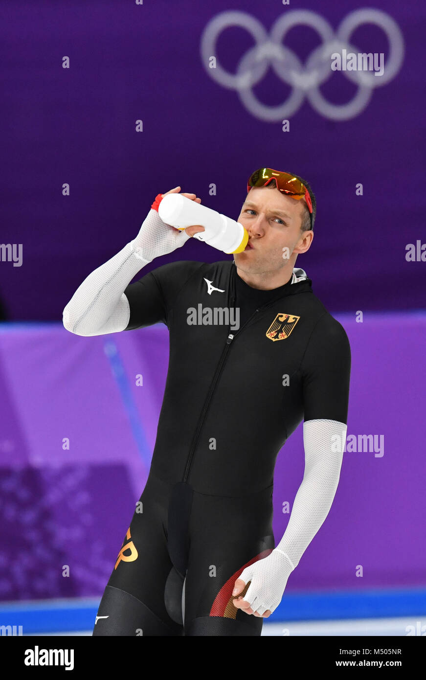 19. Februar 2018, Südkorea, Tainan: Olympia, Eisschnelllauf, Männer, 500 Meter, Gangneung Oval: Nico Ihle aus Deutschland auf den achten Platz. Foto: Peter Kneffel/dpa/Alamy leben Nachrichten Stockfoto