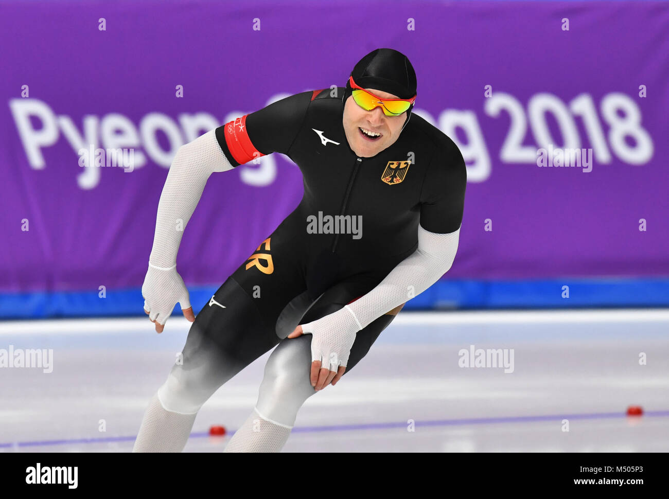 19. Februar 2018, Südkorea, Tainan: Olympia, Eisschnelllauf, Männer, 500 Meter, Gangneung Oval: Nico Ihle aus Deutschland auf den achten Platz. Foto: Peter Kneffel/dpa/Alamy leben Nachrichten Stockfoto