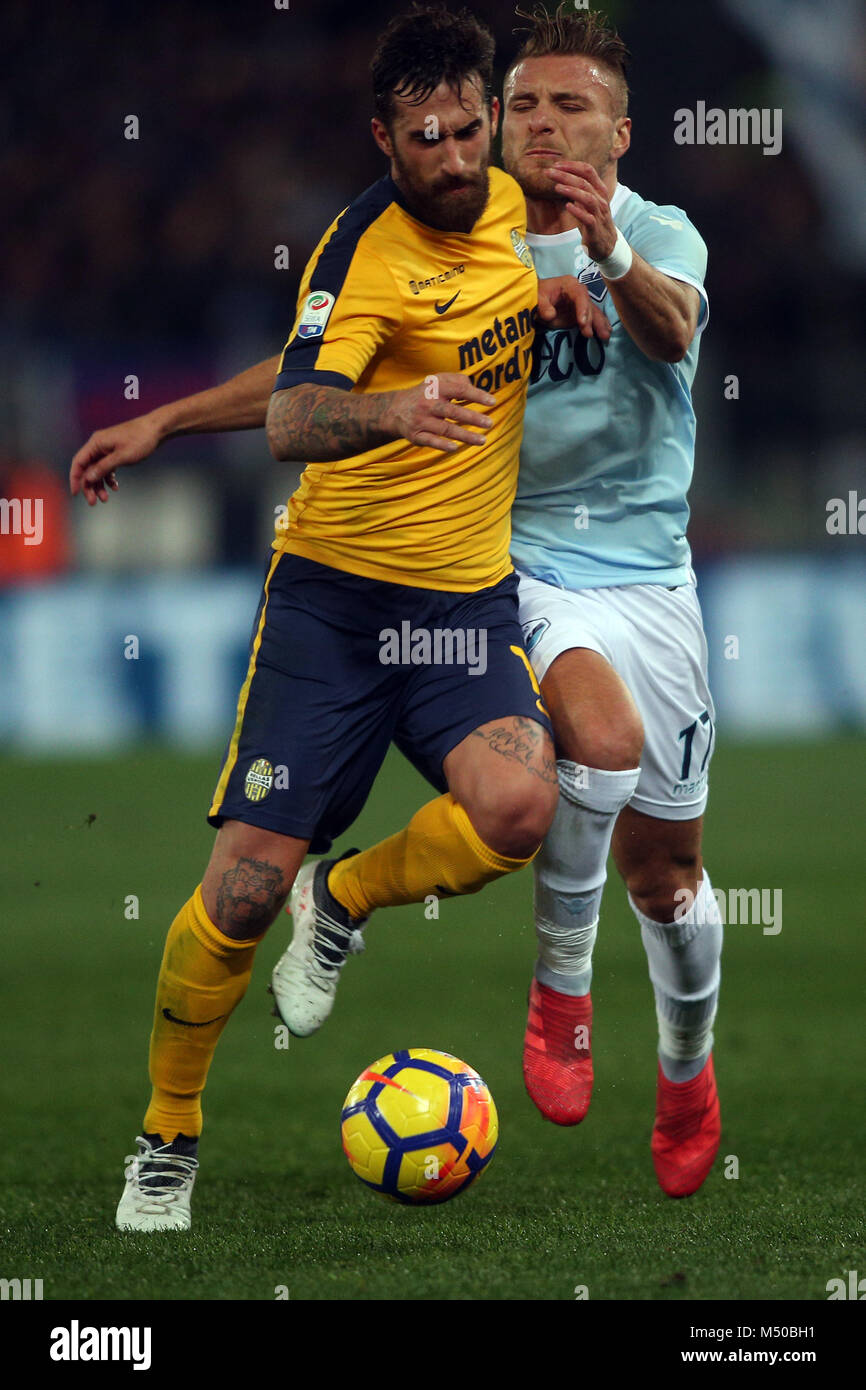 19.02.2018. Stadio Olimpico, Rom, Italien. Serie A SS Lazio vs Hellas Verona. Ciro unbeweglich in Aktion während der Partie Lazio vs Verona im Stadio Olimpico in Rom. Stockfoto