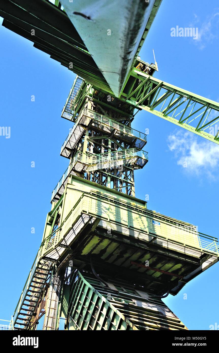 Unter dem Förderturm Zeche Westfalen Ahlen Deutschland Stockfoto