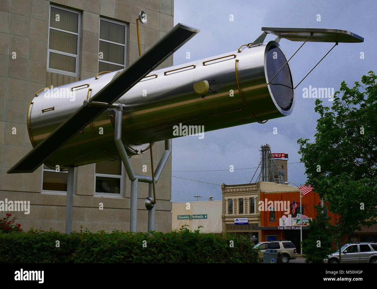 Hubble Teleskop Replik, Marshfield, Missouri Stockfoto