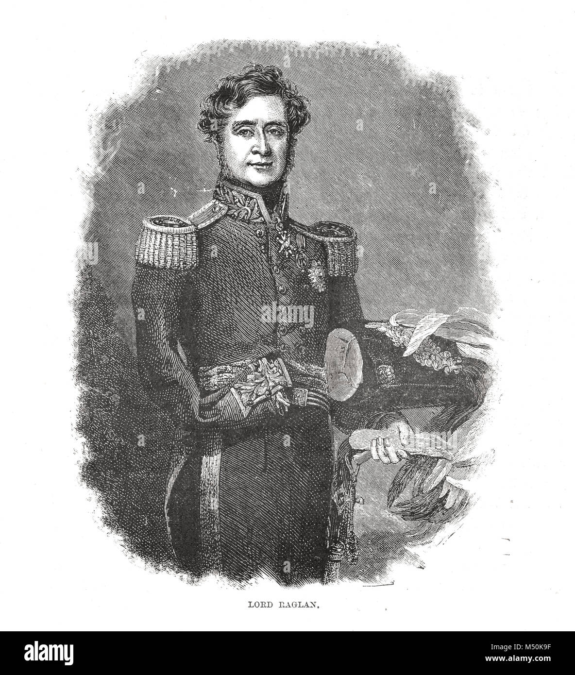 Feldmarschall FitzRoy Somerset, 1. Baron Raglan, 1854, Kommandeur der Britischen Truppen auf der Krim im Jahre 1854 Stockfoto