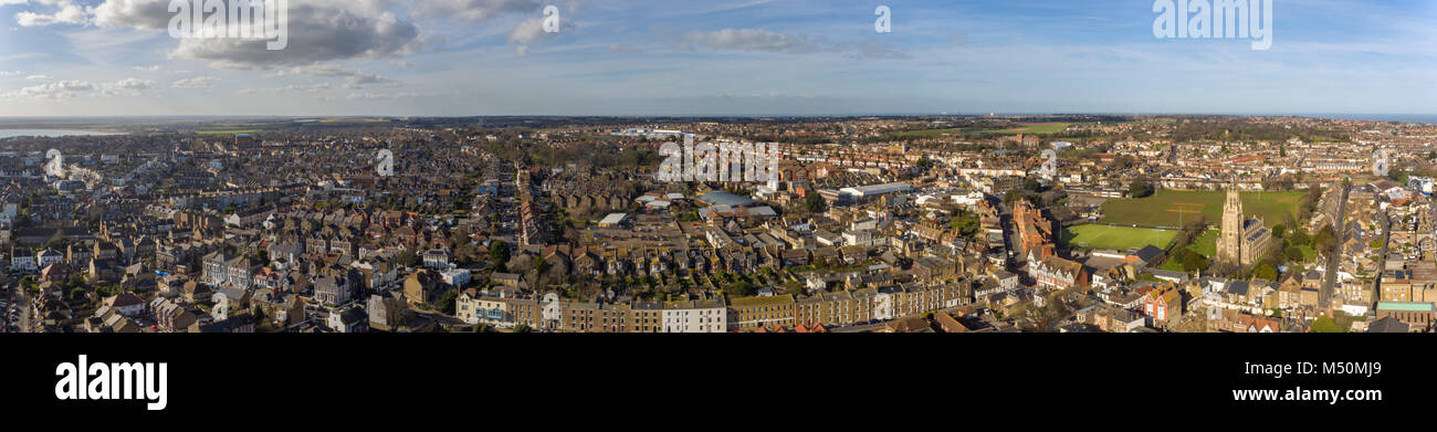 Antenne Panoramablick von Ramsgate Stadt Stockfoto