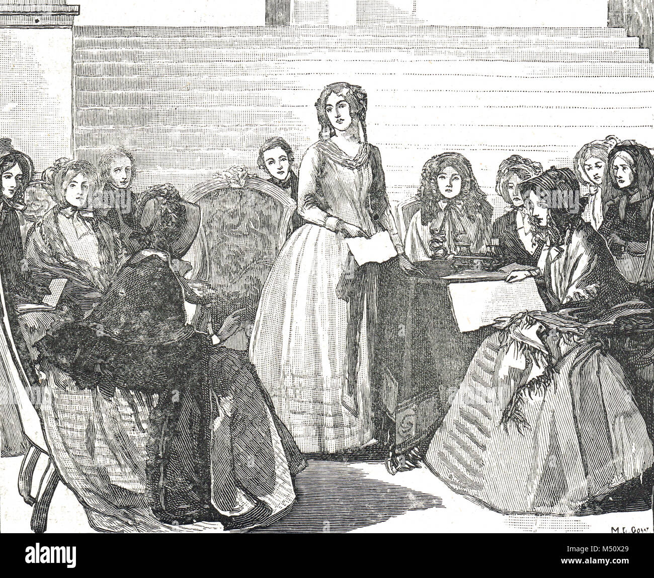 Sitzung des Ausschusses für Damen für die Weltausstellung von 1851 an der Stafford House Stockfoto