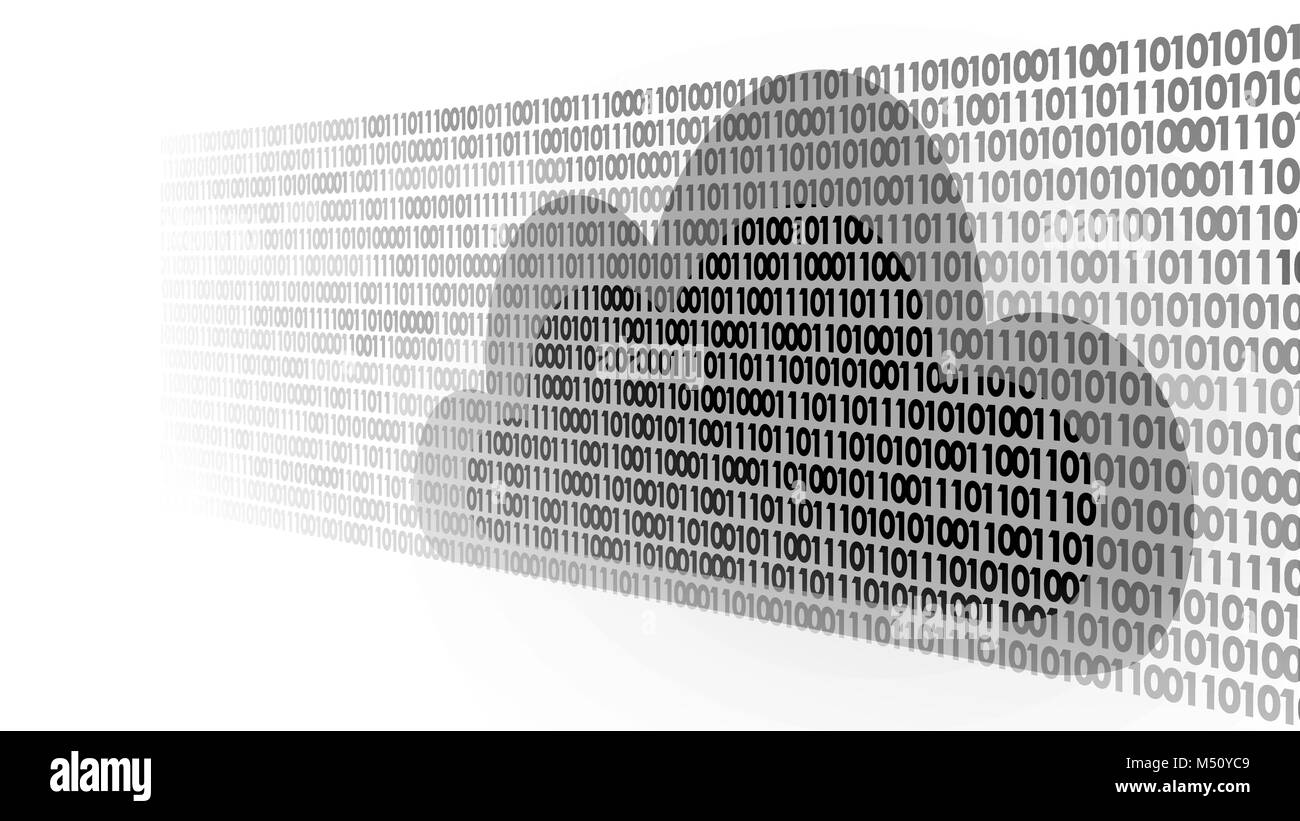 Cloud Computing online Storage binären Code Nummern. Grosse Daten Informationen Zukunft moderne Internet Business Technology. Grau Weiß schwarzweiß Global File Exchange verfügbar Hintergrund Vector Illustration Stock Vektor