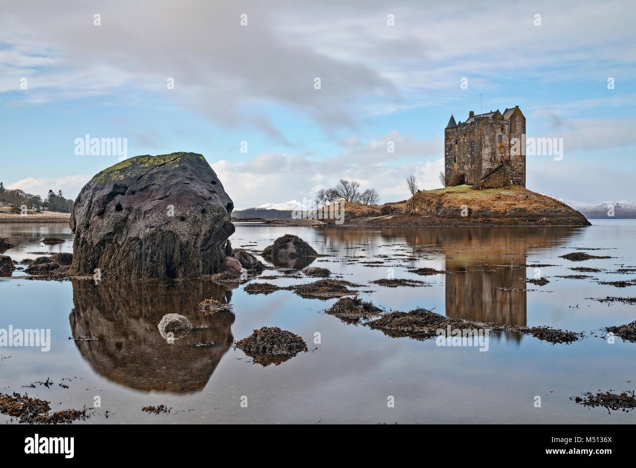 Castle Stalker, Highlands, Schottland, Vereinigtes Königreich Stockfoto