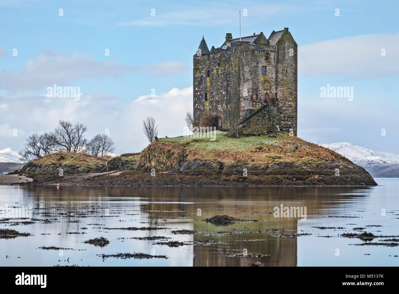 Castle Stalker, Highlands, Schottland, Vereinigtes Königreich Stockfoto