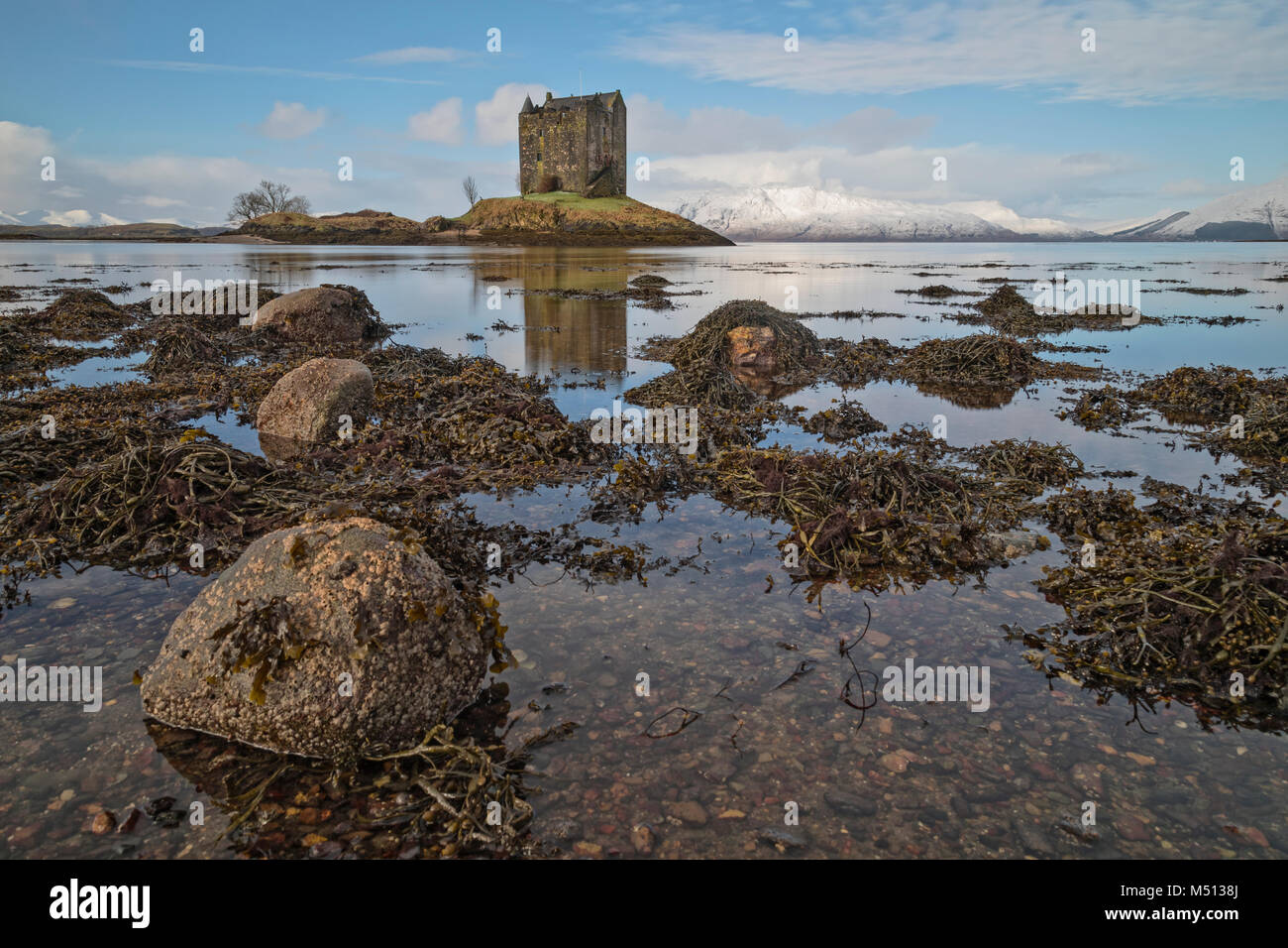 Castle Stalker, Highlands, Schottland, Vereinigtes Königreich Stockfoto