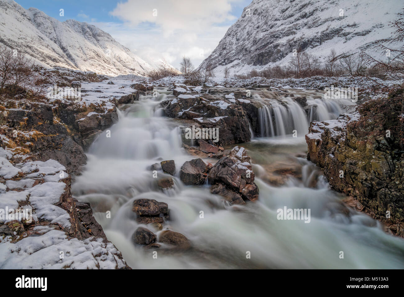 Glencoe, Wasserfall, Highlands, Schottland, Vereinigtes Königreich Stockfoto