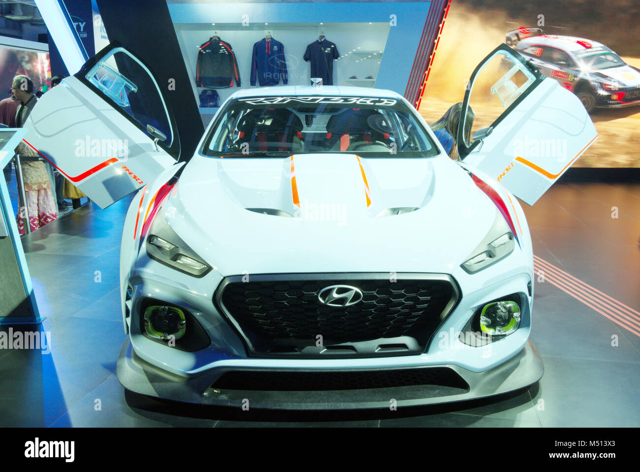 Greater Noida, Indien. 14. Februar 2018. Hyundai RN 30 Concept Car ist auf der Auto Expo 2018 in Greater Noida, Indien. Stockfoto