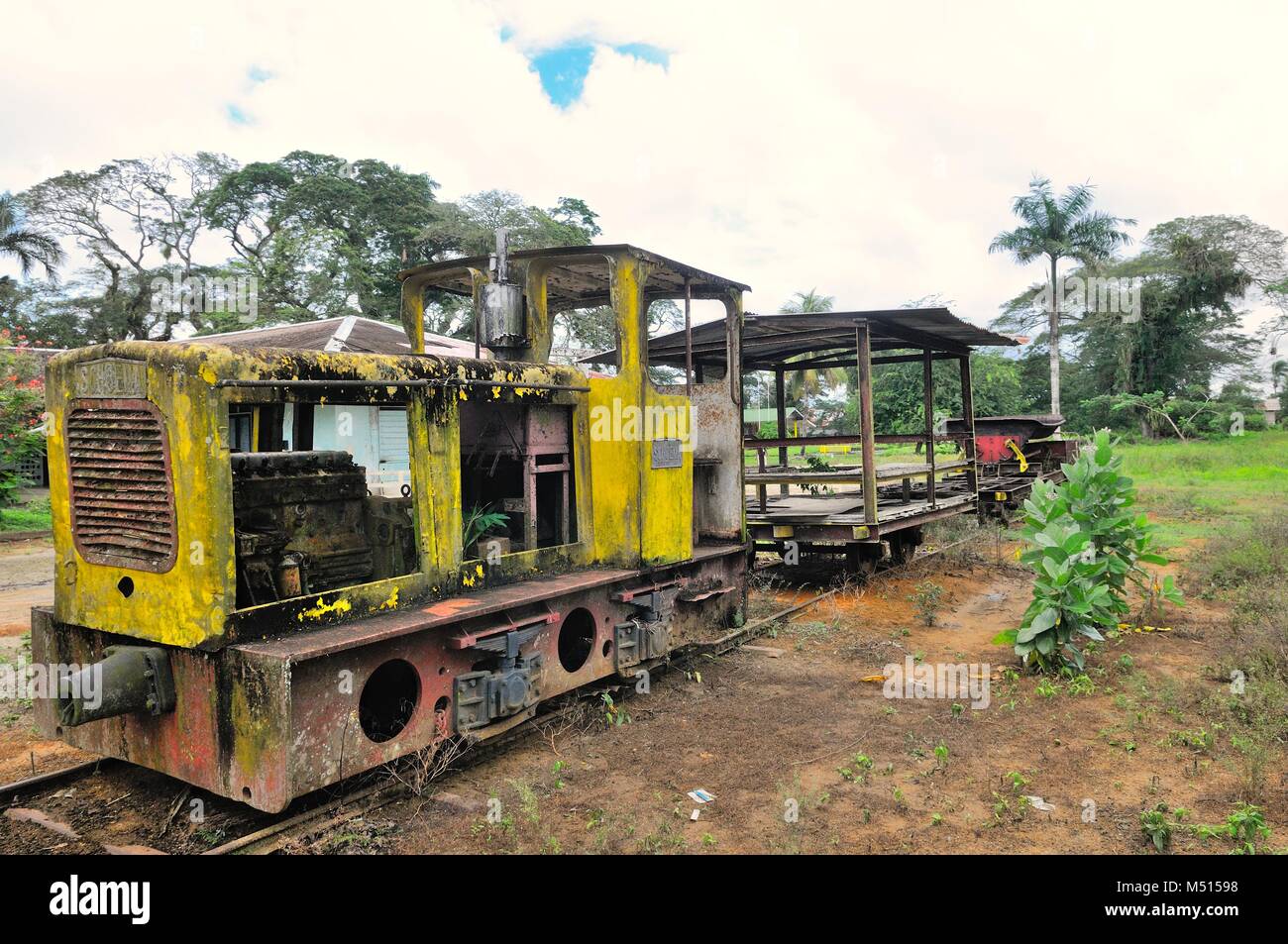 Plantation Eisenbahn der ehemaligen Zuckerplantage Marienburg Suriname Stockfoto