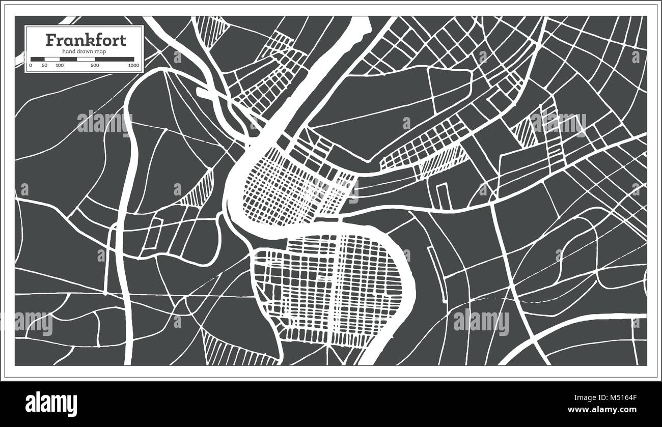 Frankfort USA Stadtplan im Retro-stil. Übersichtskarte. Vector Illustration. Stock Vektor