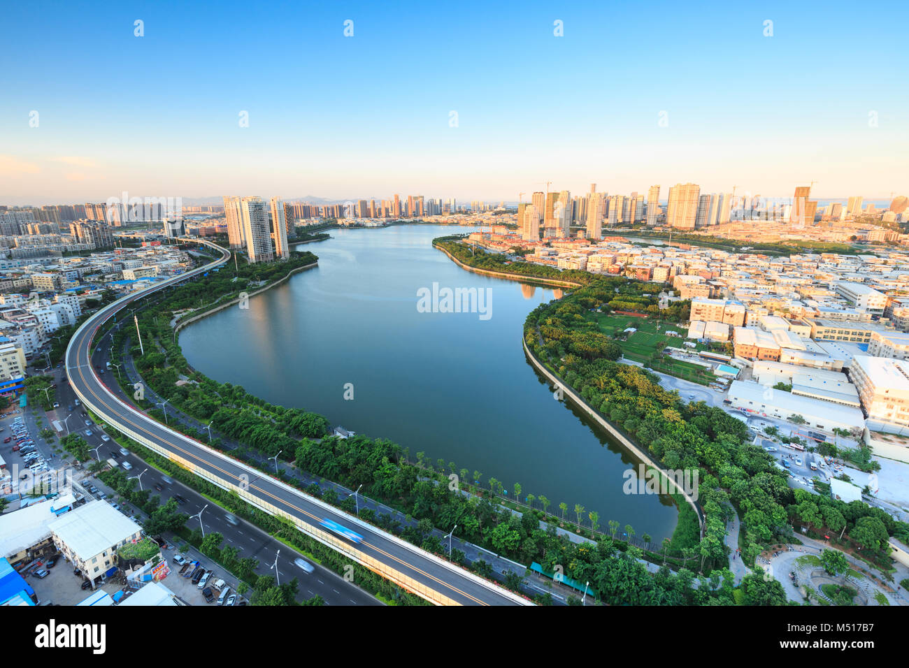 Xiamen lakeside Reservoir, Lakeside Garden Stockfoto