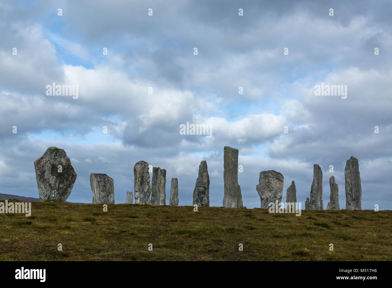 Die callanish Standing Stones, Isle of Lewis, Äußere Hebriden, Schottland Stockfoto