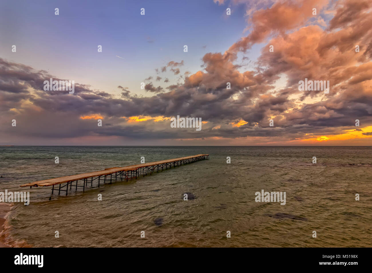 bei Sonnenaufgang Stockfoto