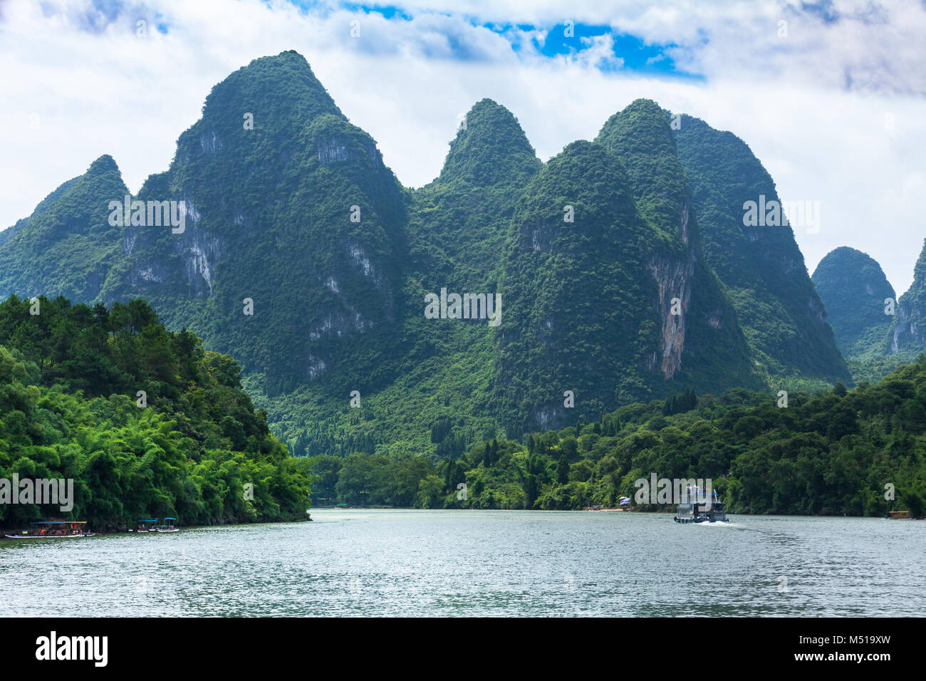 Fluss lijing Guilin panorama China Stockfoto
