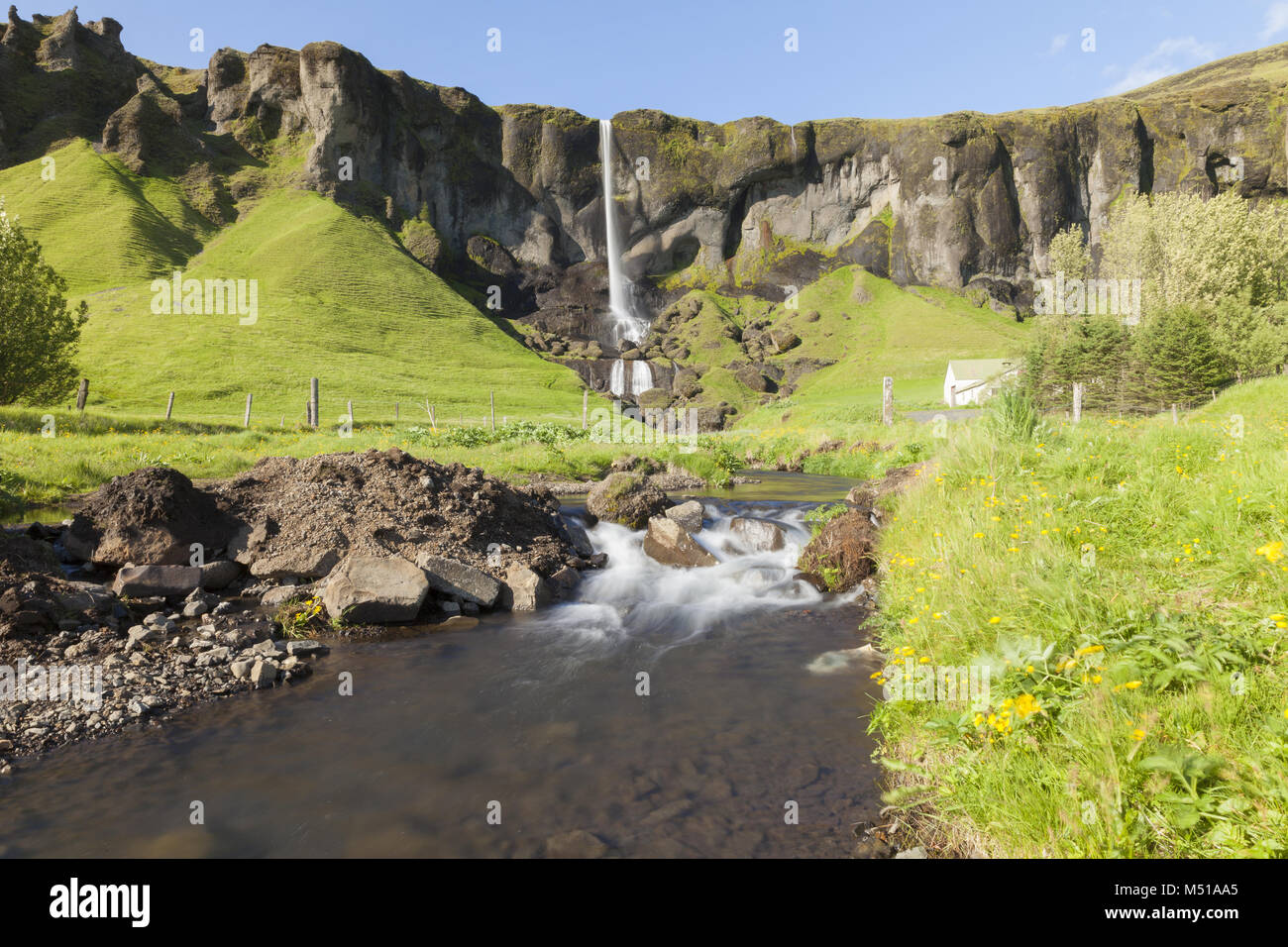 Kirkjubæjarklaustur Skaftafell fallen Island Stockfoto