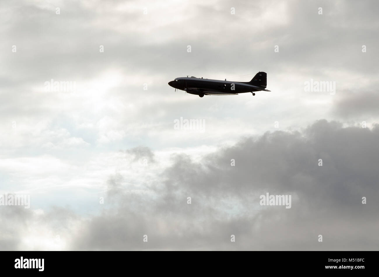 C 47 Dakota in den Himmel von La Reunion Stockfoto