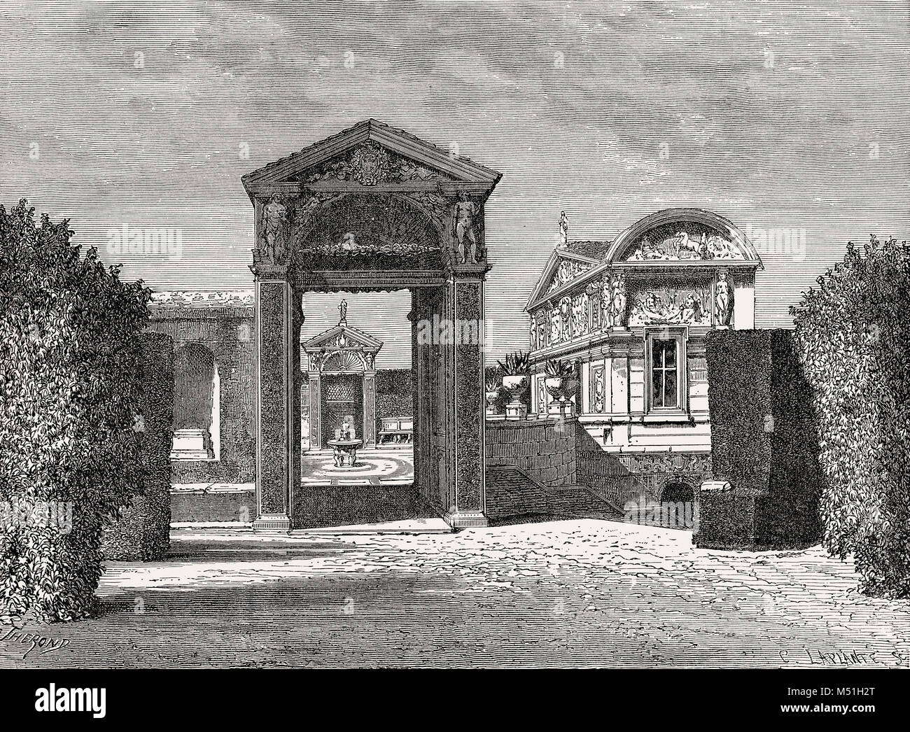 Der Casina Pius IV., Gärten des Vatikan, Rom, Italien, 19. Jahrhundert Stockfoto