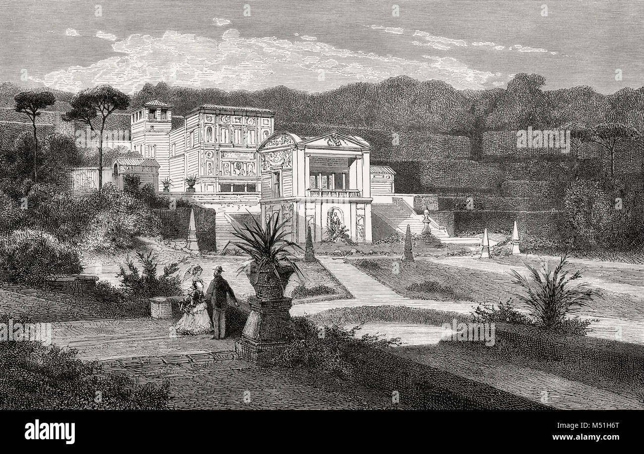 Die Gärten des Vatikan, Rom, Italien, 19. Jahrhundert Stockfoto