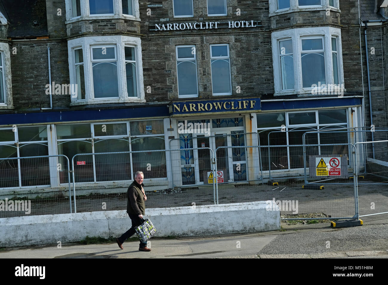 Ein Hotel in Newquay, Cornwall geschlossen für Unternehmen. Stockfoto