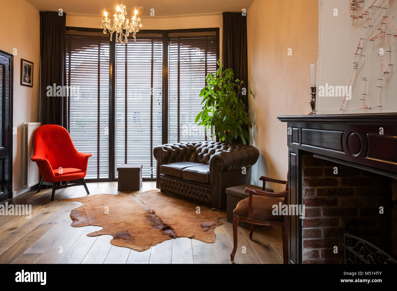 Eine gemütliche Sitzecke in einem modernen Designer Home Stockfoto